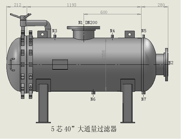 大流量过滤器卧式结构图